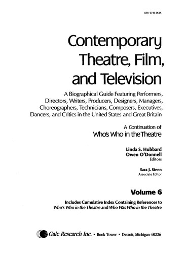 Cover for Contemporary Theatre, Film, and Television