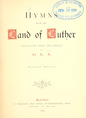 Cover for Hymns from the land of Luther