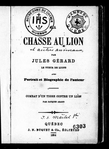 Cover for La chasse au lion