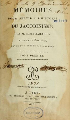 Cover for Mémoires pour servir à l'histoire du jacobinisme