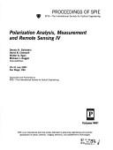 Cover for Polarization analysis, measurement, and remote sensing IV