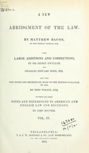 Cover for A new abridgment of the law