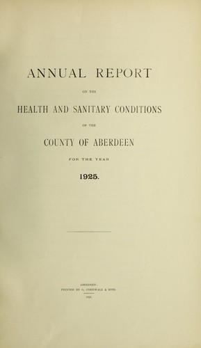 Cover for [Report 1925]