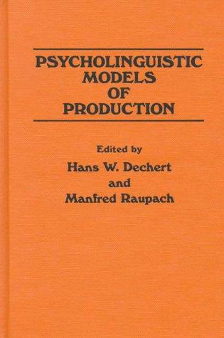 Cover for Psycholinguistic models of production