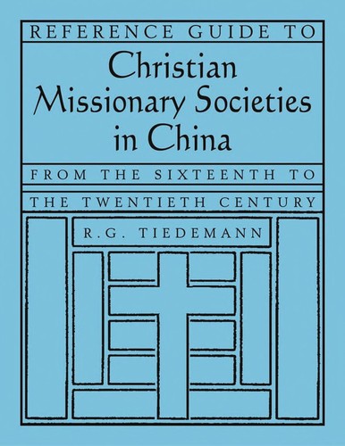 Cover for Reference guide to Christian missionary societies in China
