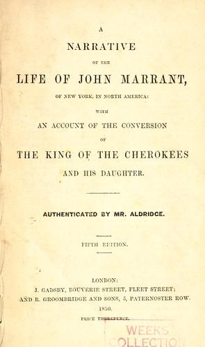 Cover for A narrative of the life of John Marrant, of New York, in North America