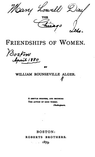 Cover for The Friendships of Women