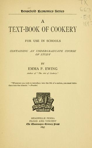 Cover for text-book of cookery