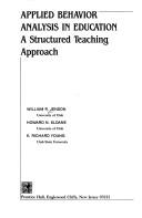 Cover for Applied behavior analysis in education