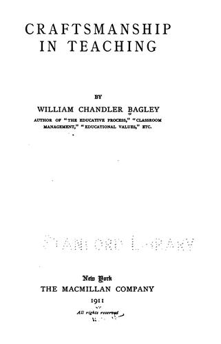 Cover for Craftsmanship in teaching