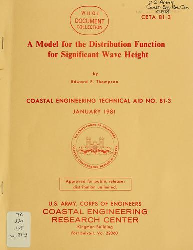 Cover for A model for the distribution function for significant wave height