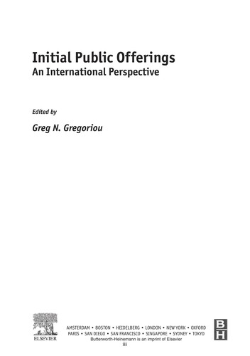 Cover for Initial public offerings