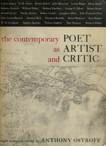 Cover for The contemporary poet as artist and critic