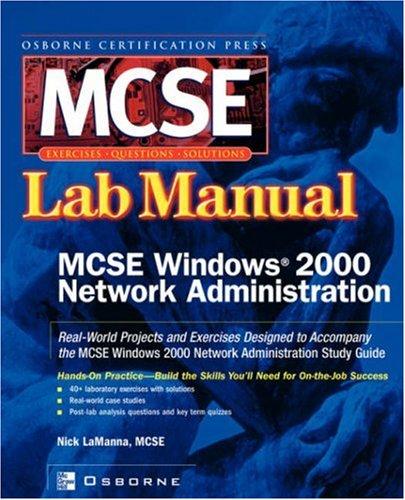 Cover for Certfication Press MCSE Windows(R) 2000 Network Administration Lab Manual