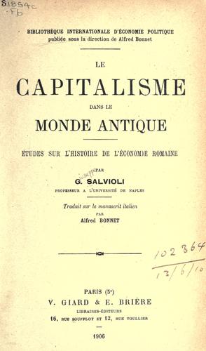 Cover for capitalisme dans le monde antique