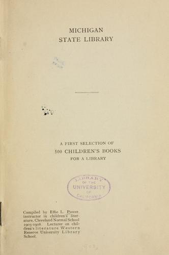 Cover for First selection of five hundred children's books