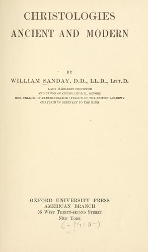 Cover for Christologies ancient and modern