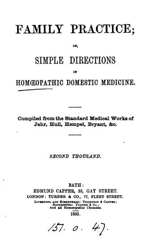 Cover for Family practice; or, Simple directions in homœopathic domestic medicine
