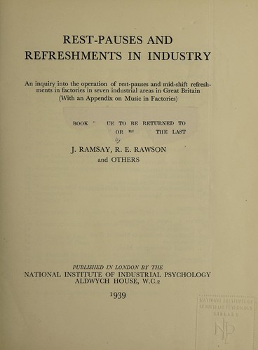 Cover for Rest-pauses and refreshments in industry