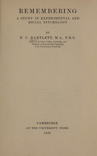 Cover for Remembering