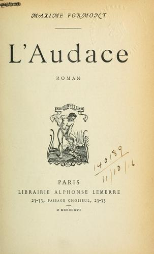 Cover for L' audace