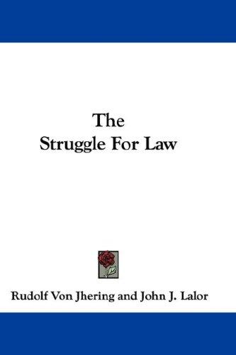 Cover for The Struggle For Law