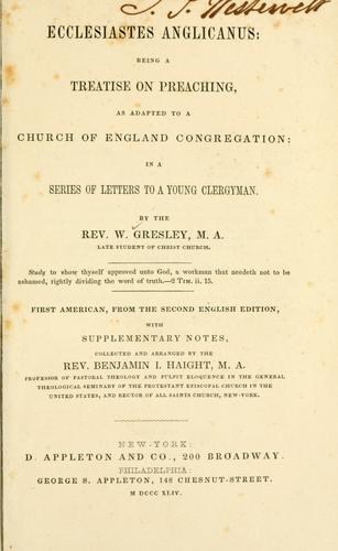 Cover for Ecclesiastes Anglicanus