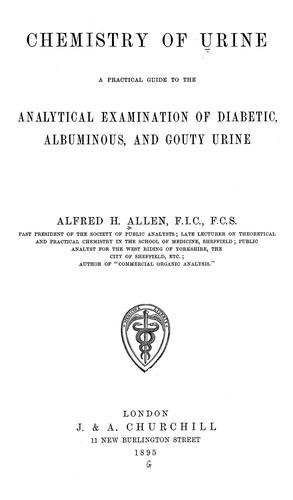 Cover for Chemistry of urine
