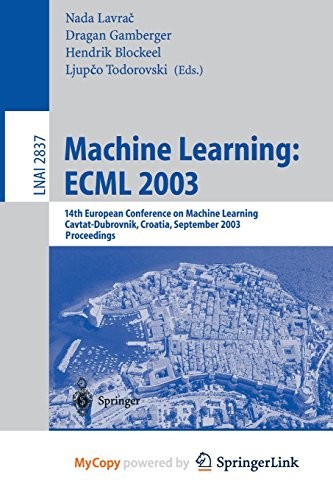 Cover for Machine Learning : ECML 2003