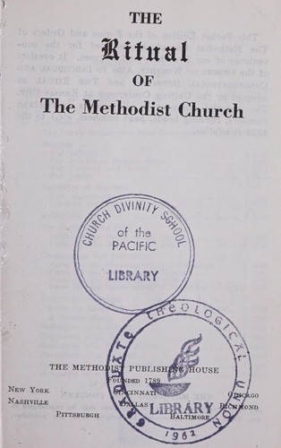Cover for The ritual of the Methodist Church