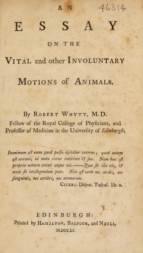 Cover for An essay on the vital and other involuntary motions of animals