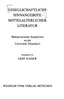 Cover for Gesellschaftliche Sinnangebote mittelalterlicher Literatur