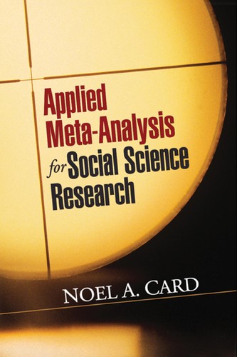 Cover for Applied meta-analysis for social science research
