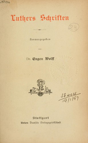 Cover for Schriften