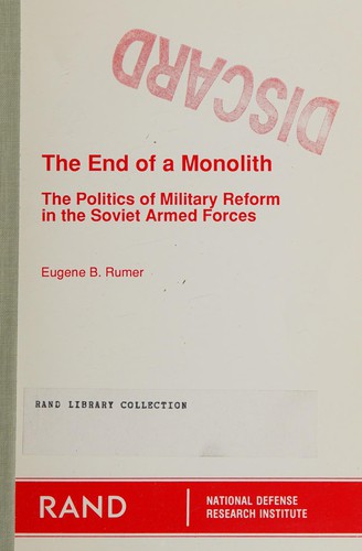 Cover for The end of a monolith