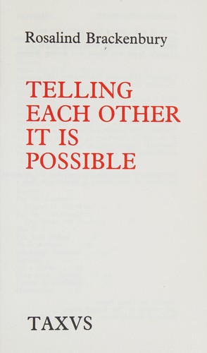 Cover for Telling Each Other It Is Possible