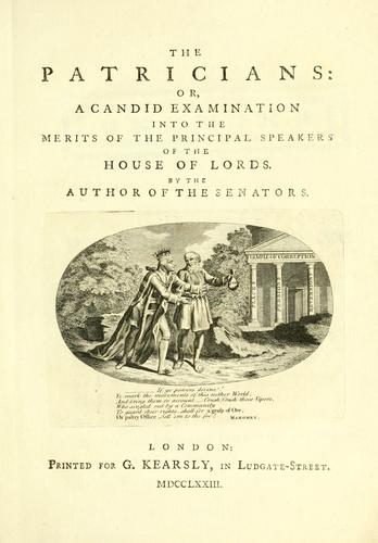 Cover for patricians