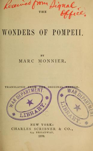 Cover for The wonders of Pompeii