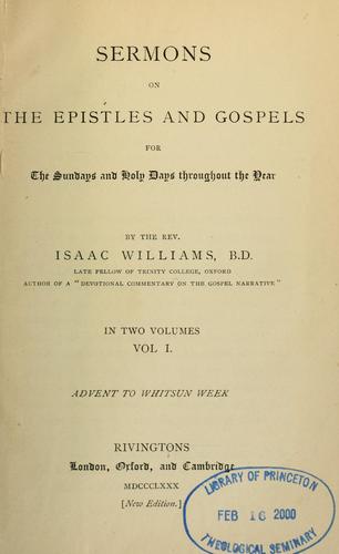 Cover for Sermons on the Epistles and Gospels for the Sundays and holy days throughout the year.