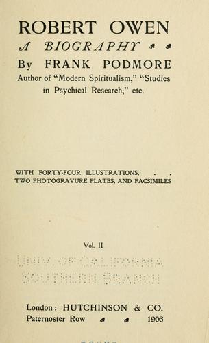 Cover for Robert Owen