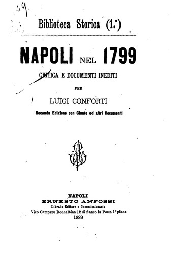 Cover for Napoli nel 1799: critica e documenti inediti