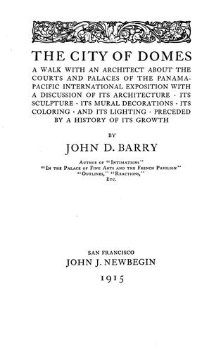 Cover for The city of domes [microform]