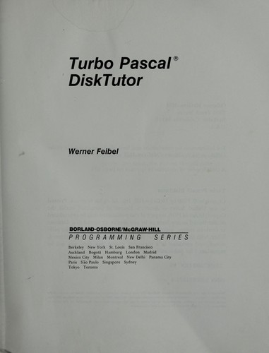 Cover for Turbo Pascal Disktutor/Book and 2 Disk (Borland-Osborne/Mcgraw-Hill Programming Series)