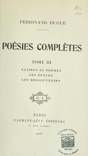 Cover for Poésies complètes