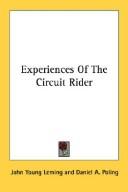 Cover for Experiences Of The Circuit Rider
