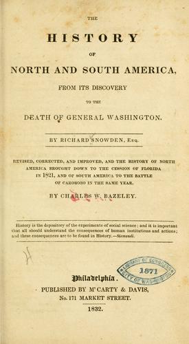 Cover for The history of North and South America