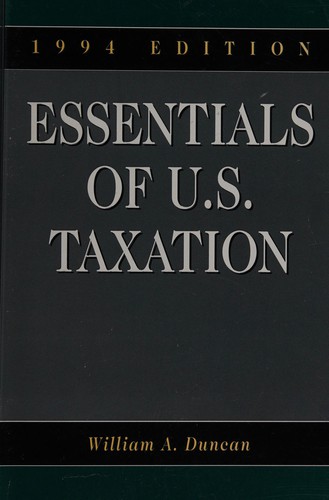 Cover for Essentials of U.S. taxation