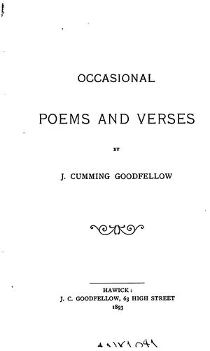 Cover for Occasional Poems and Verses