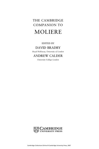 Cover for The Cambridge companion to Molière