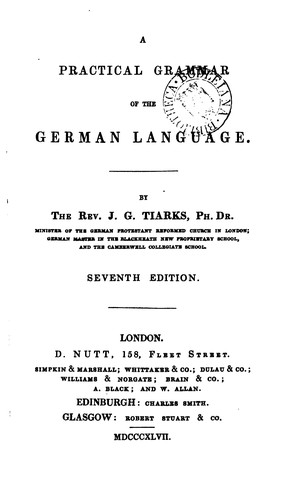 Cover for A practical grammar of the German language